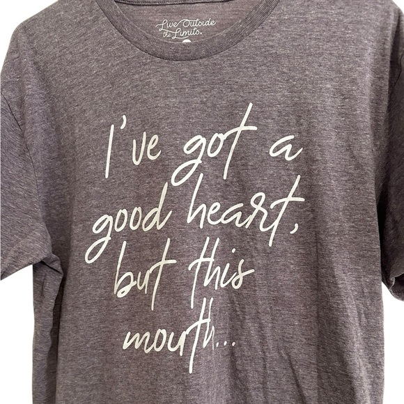 Live Outside the Limits Large Purple Graphic Tee Good Heart Statement Shirt - Picture 2 of 4